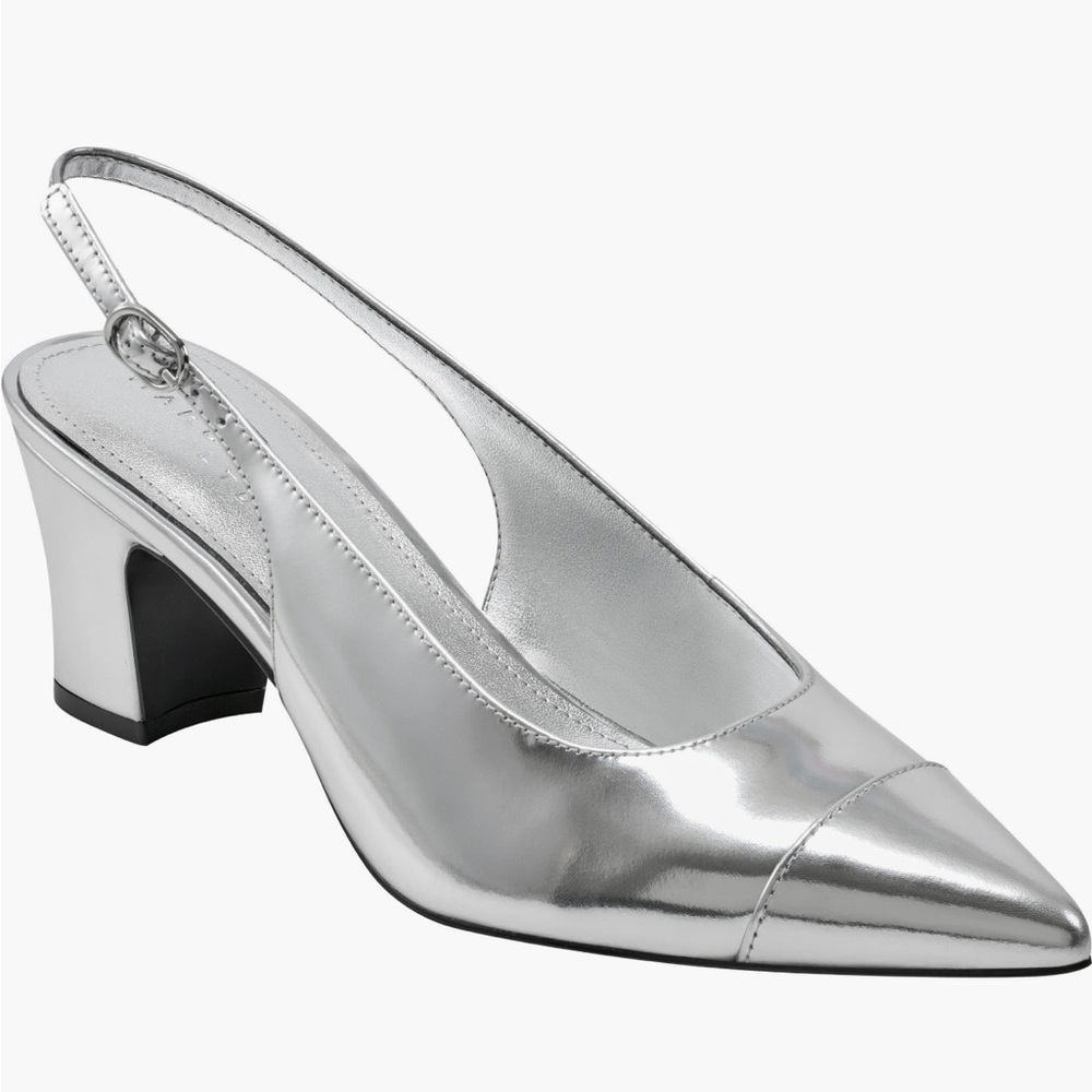 Marc Fisher Silver Slingback Women's Shoes